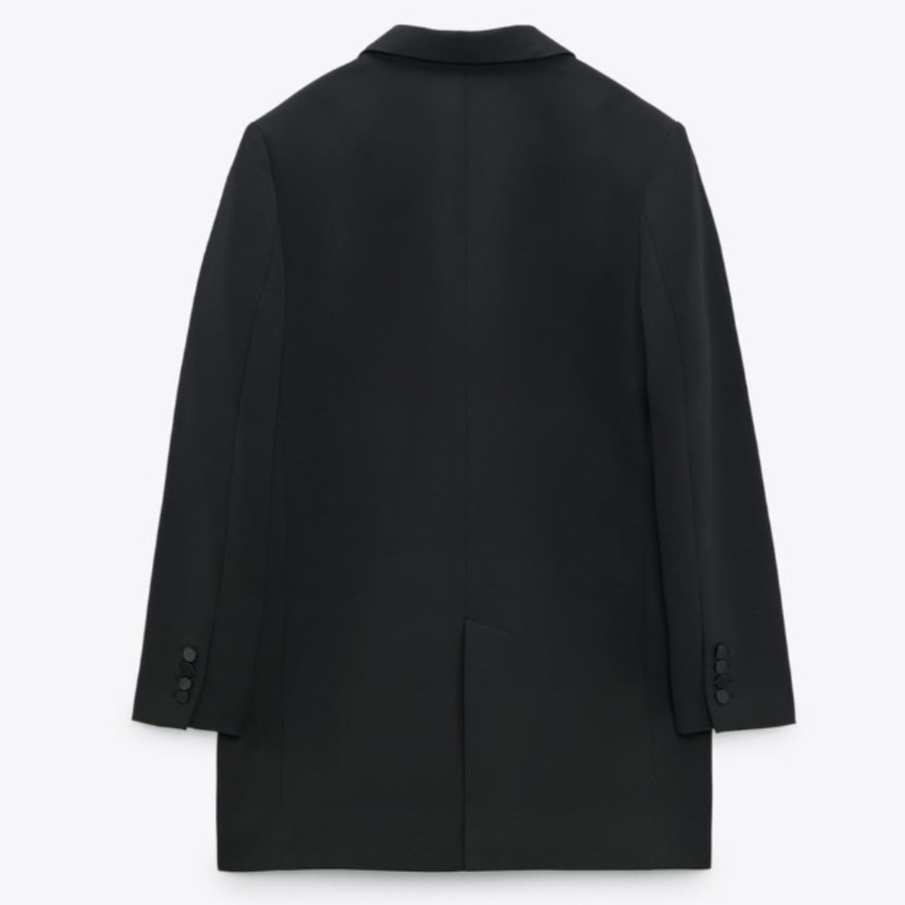 NEW! Zara Tonal Lapel Double Breasted Blazer - Picture 4 of 12
